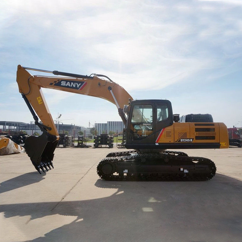 SANY SY245H 24 τόνων Χρησιμοποιούμενο Excavator Crawler στο εργοστάσιο παραγωγής με κίτρινο χρώμα
