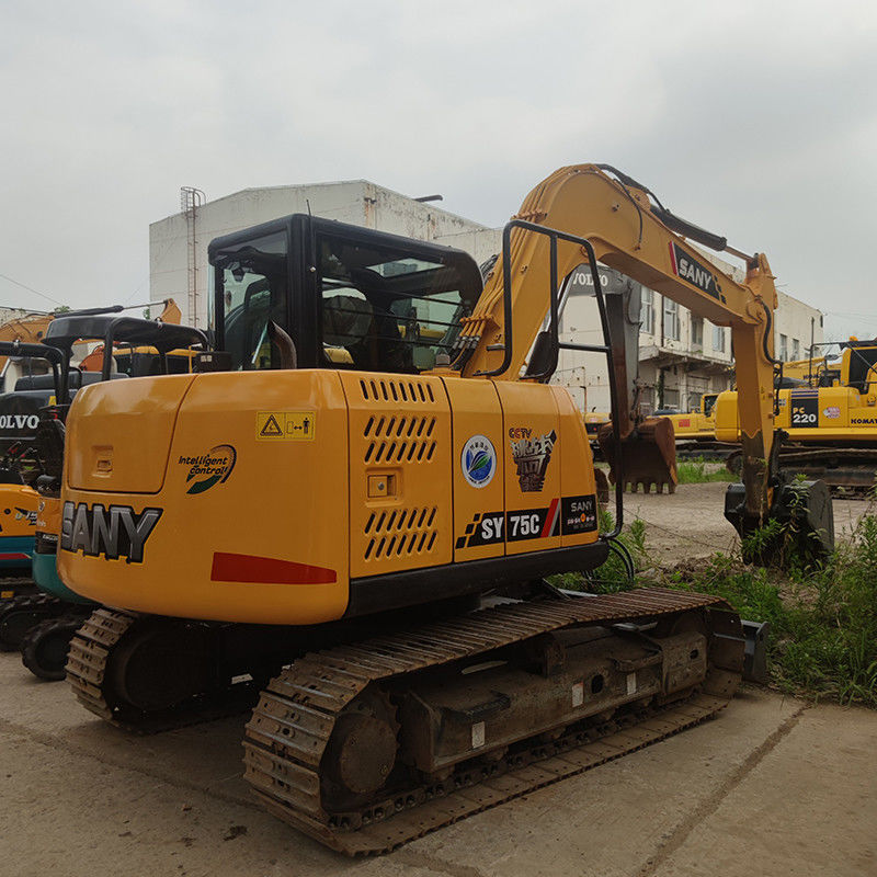 7.5 τόνων Excavator Crawler Χρησιμοποιείται Sany SY75C Excavator με κινητήρα ISUZU και άλλη υδραυλική αντλία