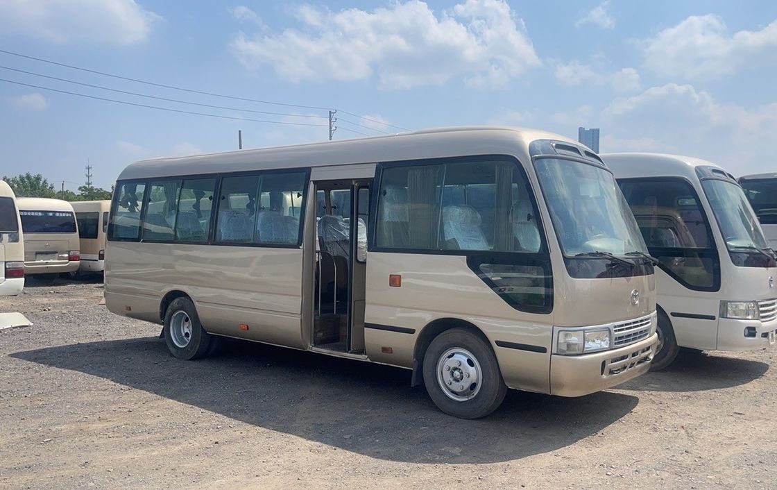 Χρησιμοποιούμενο λεωφορείο Toyota Coaster LHD RHD 30 θέσεων Μίνι λεωφορείο βενζίνης Euro 3 πρότυπο εκπομπών