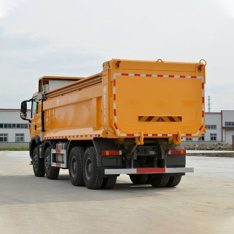 440hp HOWO Τελαχιστοφόρο 8x4 Τριππερ Τελαχιστοφόρο 40 τόνων 12 τροχούς με χειροκίνητο κιβώτιο