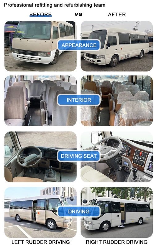 30 θέσεις Toyota Coaster Bus με διπλό φρένο αέρα και υψηλή ταχύτητα 69 Km/h