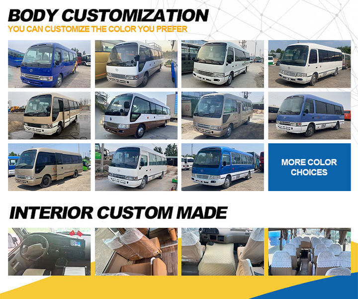 30 θέσεις Toyota Coaster Bus με διπλό φρένο αέρα και υψηλή ταχύτητα 69 Km/h