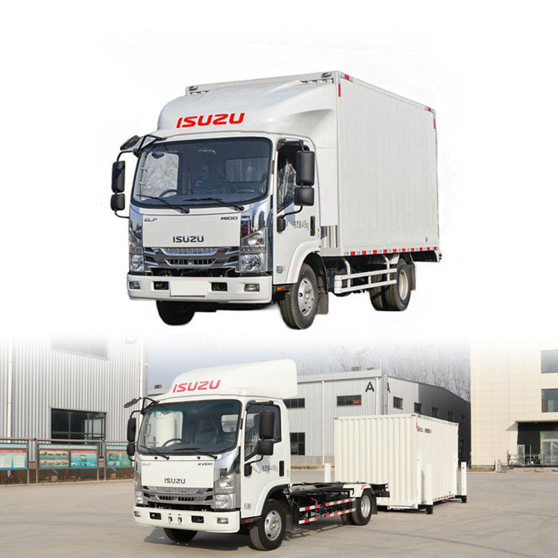 Isuzu Diesel 4*2 Μεσαίο φορτηγό φορτηγό με αποσυναρμολογητέο σώμα και υδραυλικούς προβολέα
