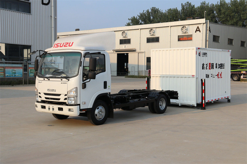 Isuzu Diesel 4*2 Μεσαίο φορτηγό φορτηγό με αποσυναρμολογητέο σώμα και υδραυλικούς προβολέα