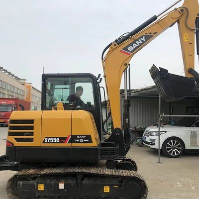Χρησιμοποιούμενη εκσκαφέας Sany SY55C Pro με πρωτότυπη μηχανή και βάρος μηχανής 5780 KG