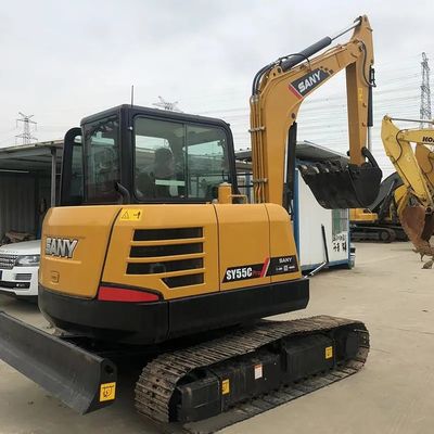Χρησιμοποιούμενη εκσκαφέας Sany SY55C Pro με πρωτότυπη μηχανή και βάρος μηχανής 5780 KG